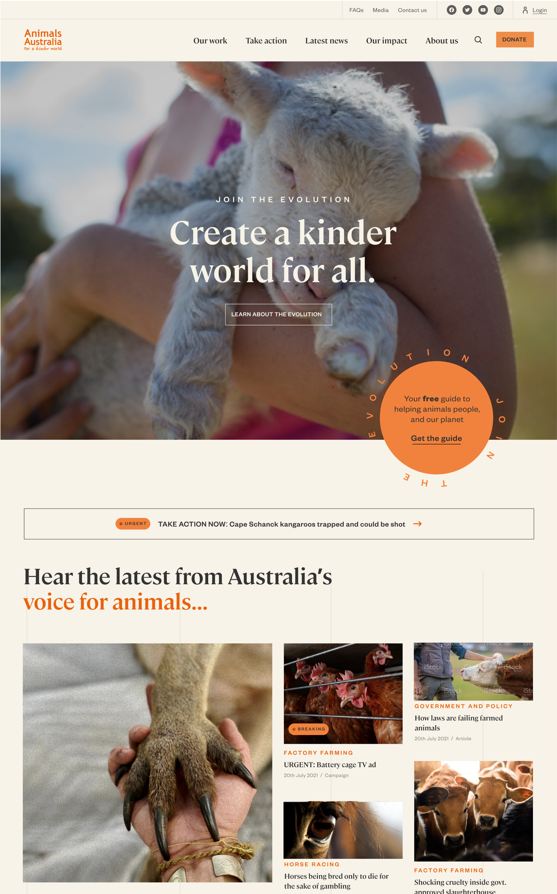 Animals Australia website